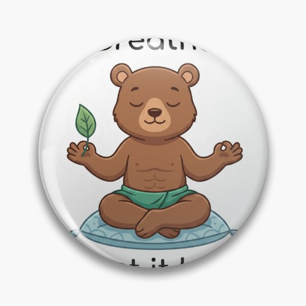 Item preview, Breathe Let It Be Meditation Bear Sticker designed and sold by redblink store.