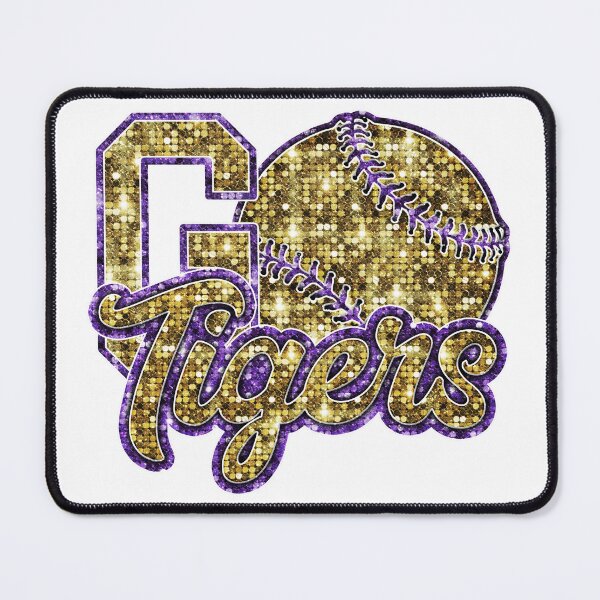 Item preview, Purple and Gold Go Tigers Baseball Sequin Gemstone Baton Rouge Louisiana designed and sold by LIBERTYMODE.