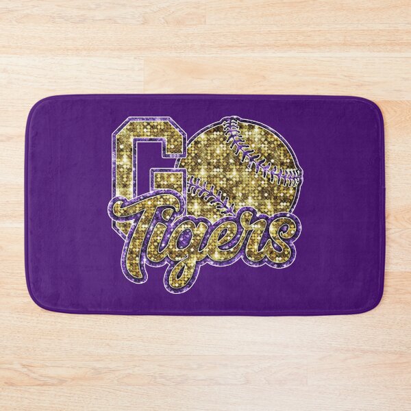 Item preview, Purple and Gold Go Tigers Baseball Sequin Gemstone Baton Rouge Louisiana designed and sold by LIBERTYMODE.