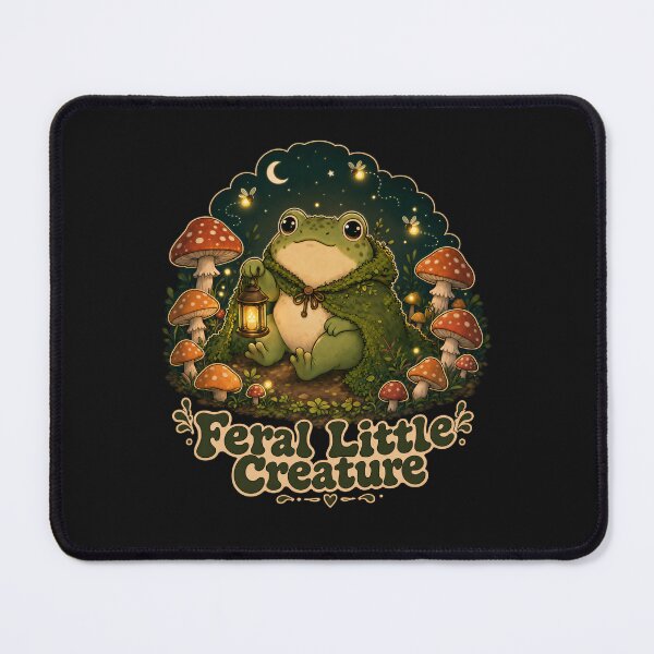 Item preview, Feral Little Creature Funny Frog Sticker — Goblincore Cottagecore Mushroom Frog Lantern Night Forest Art designed and sold by DESIGN BUREAU .