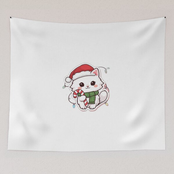 Item preview, Cute Christmas Cat Sticker – Kawaii Santa Kitty Holiday Decal designed and sold by Stickers Verse .