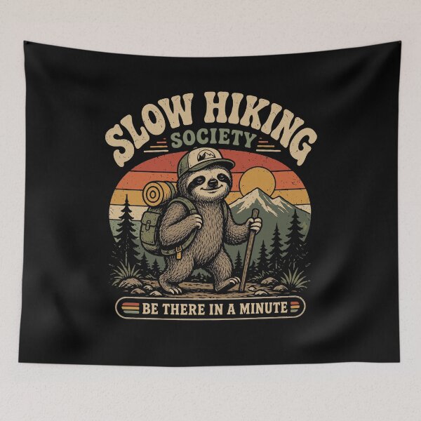 Artikelvorschau, Faultierabenteuer der Slow Hiking Society entworfen und verkauft von tshirtexpressiv.
