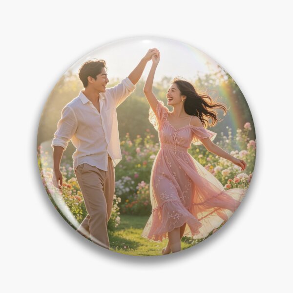 Item preview, Romantic Couple Dancing Under Rainbow Garden  designed and sold by AwakenFah.