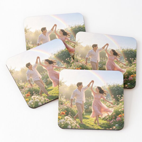 Item preview, Romantic Couple Dancing Under Rainbow Garden  designed and sold by AwakenFah.