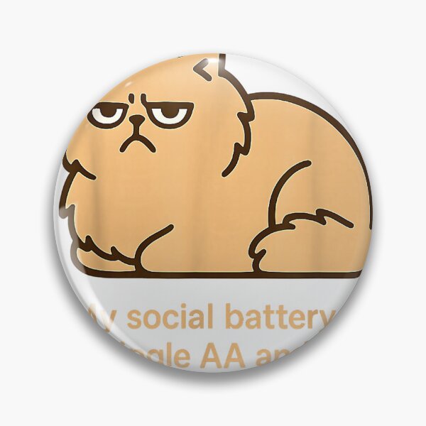 Item preview, Funny Social Battery is Low Cat Grumpy Sarcastic Introvert T-Shirt designed and sold by RKdrawings.