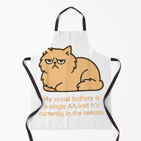 Item preview, Funny Social Battery is Low Cat Grumpy Sarcastic Introvert T-Shirt designed and sold by RKdrawings.