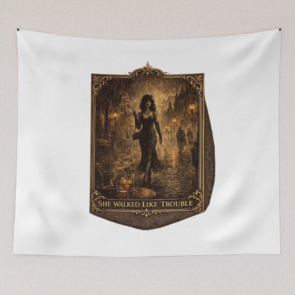 Item preview, She Walked Like Trouble – Velvet Noir Society designed and sold by DailyTrendFinds.