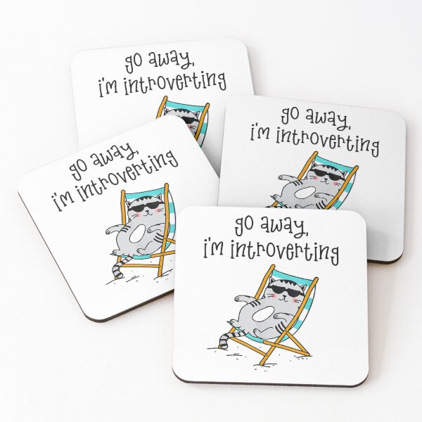 Item preview, Go Away I'm Introverting Lounge Cat Funny Introvert T-Shirt T-Shirt designed and sold by RKdrawings.