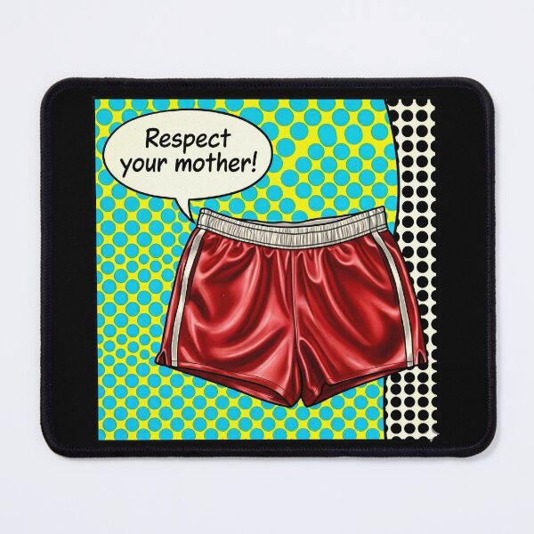 Item preview, Respect Your Mother Red Athletic Shorts Comic Style designed and sold by Terry Bain.
