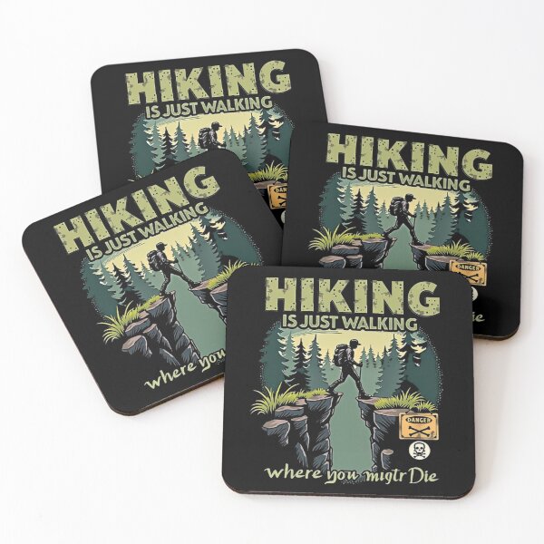 Item preview, Hiking Is Just Walking Where You Might Die Funny Hiking Retro Adventure designed and sold by Zizo-DR44.