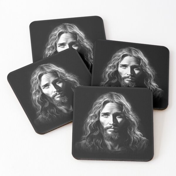 Item preview, Jesus Portrait in Black and White – Christian Religious Art designed and sold by inkoutninja.