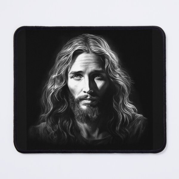 Item preview, Jesus Portrait in Black and White – Christian Religious Art designed and sold by inkoutninja.