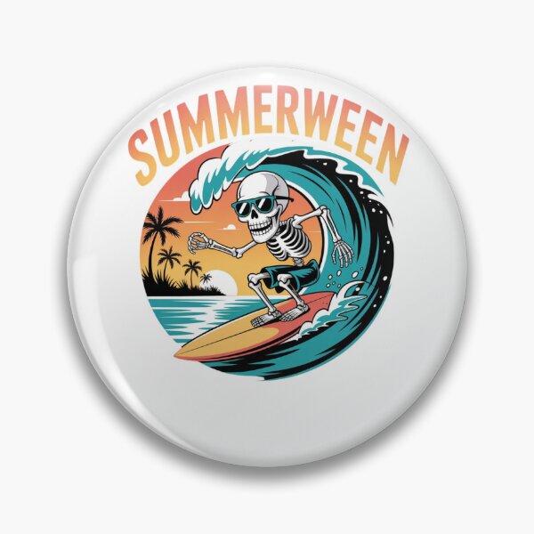 Item preview, Summerween Skeleton Surfing Shirt | Retro Spooky Beach Tee | Hot Ghoul Summer Halloween Surf Graphic designed and sold by mrobpeach2.