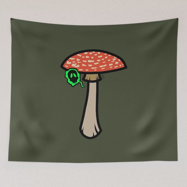 Item preview, Red mushroom skull burp designed and sold by AlfreyArt.
