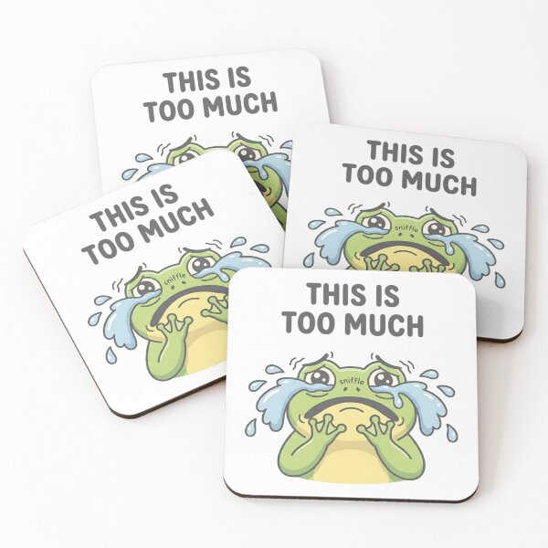 Item preview, Funny Crying Frog This Is Too Much T-Shirt – Emotional Meme Design designed and sold by DIRTYSKETCHH.