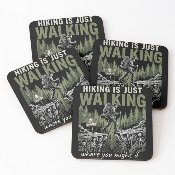 Item preview, Hiking Is Just Walking Where You Might Die – Funny Hiking Quote Retro Vintage Hiker Adventure  designed and sold by Zizo-DR44.