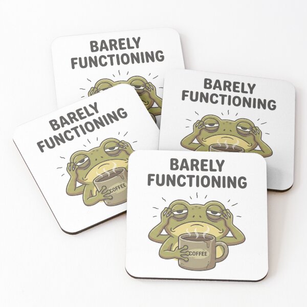 Item preview, Funny Coffee Frog Barely Functioning T-Shirt – Tired Frog Meme designed and sold by DIRTYSKETCHH.