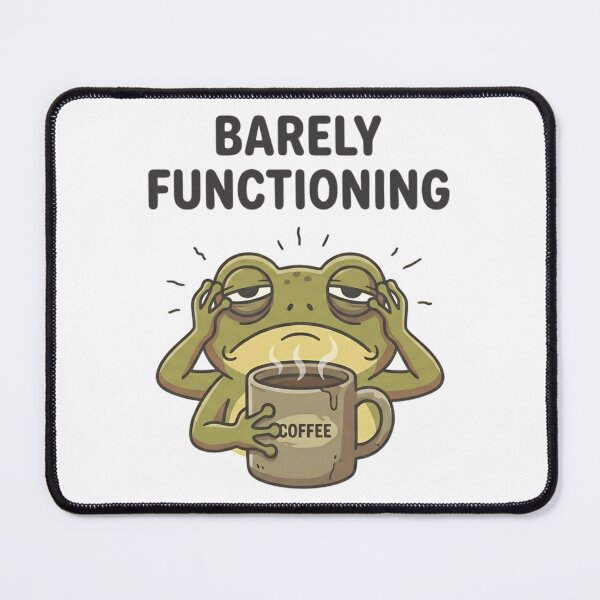 Item preview, Funny Coffee Frog Barely Functioning T-Shirt – Tired Frog Meme designed and sold by DIRTYSKETCHH.