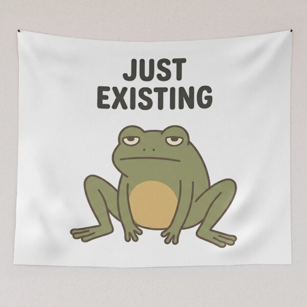 Item preview, Funny Frog Just Existing T-Shirt – Relatable Minimal Meme Design designed and sold by DIRTYSKETCHH.