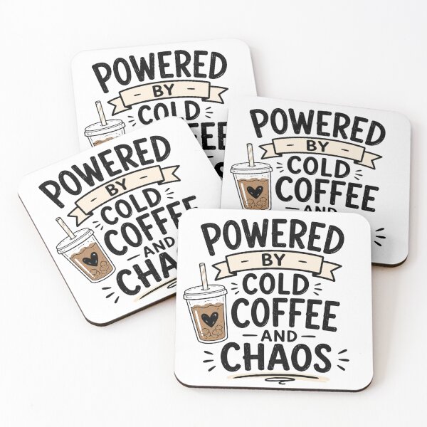 Item preview, Powered by Cold Coffee and Chaos – Funny Parenting Design designed and sold by TommyArt94.