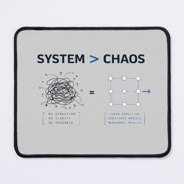 Item preview, System Greater Than Chaos Minimal Workflow Productivity Blueprint T-Shirt designed and sold by warlistop.