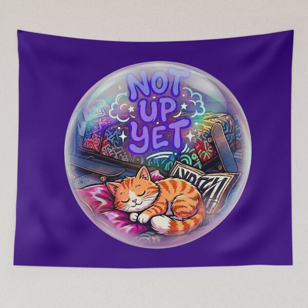 Item preview, Cozy Cyberpunk Sleeping Cat Bubble Art  designed and sold by digitalbob60.