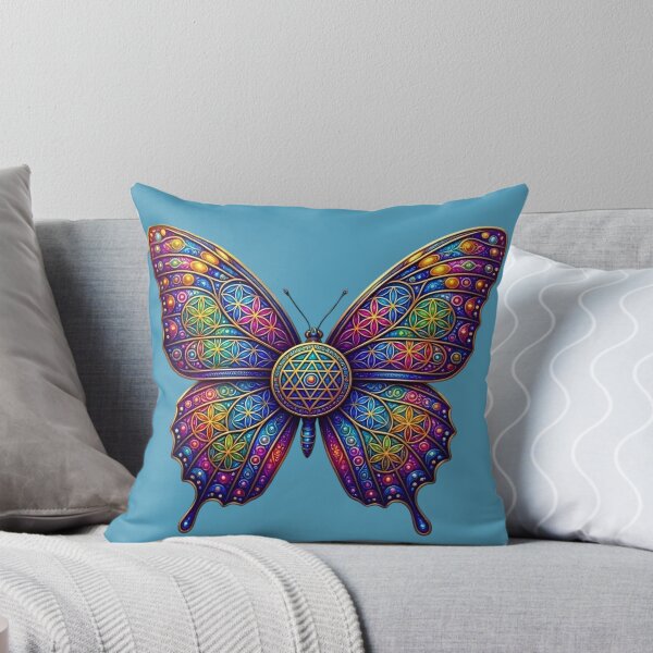 Item preview, Stained Glass Butterfly Flower of Life Sacred Geometry Mandala Spiritual Art designed and sold by Good Vibes .