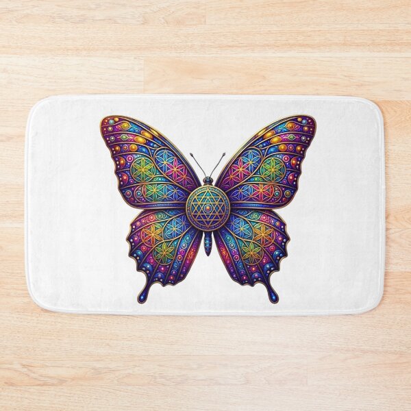 Item preview, Stained Glass Butterfly Flower of Life Sacred Geometry Mandala Spiritual Art designed and sold by Good Vibes .