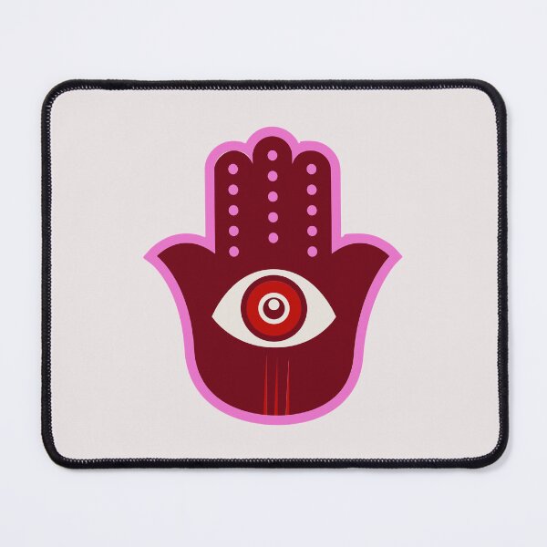 Item preview, Pink & Red Hamsa Hand with Evil Eye — Bold Spiritual Protection Symbol Art designed and sold by Artsy Corner.