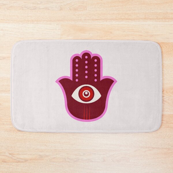 Item preview, Pink & Red Hamsa Hand with Evil Eye — Bold Spiritual Protection Symbol Art designed and sold by Artsy Corner.