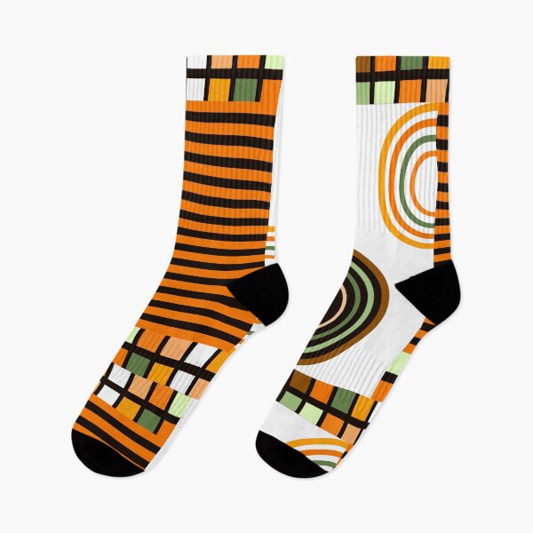 Artikelvorschau, Orange, Grün und Weiß Retro Bauhaus Abstrakte Designs entworfen und verkauft von DEC02.