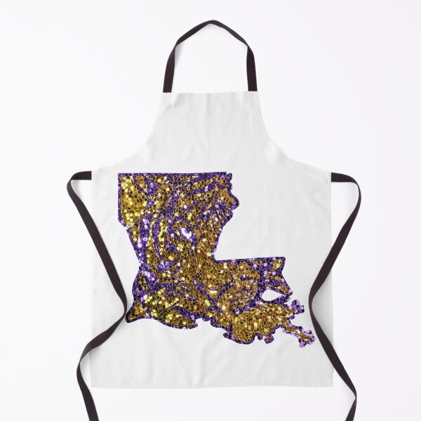 Item preview, Purple and Gold Sequins Tiger Louisiana Shape Baton Rouge designed and sold by LIBERTYMODE.