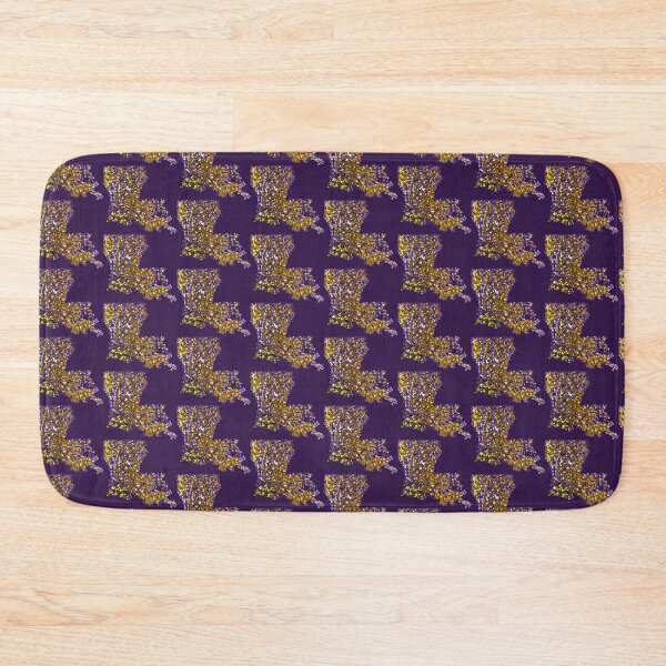 Item preview, Purple and Gold Sequins Tiger Louisiana Shape Baton Rouge designed and sold by LIBERTYMODE.