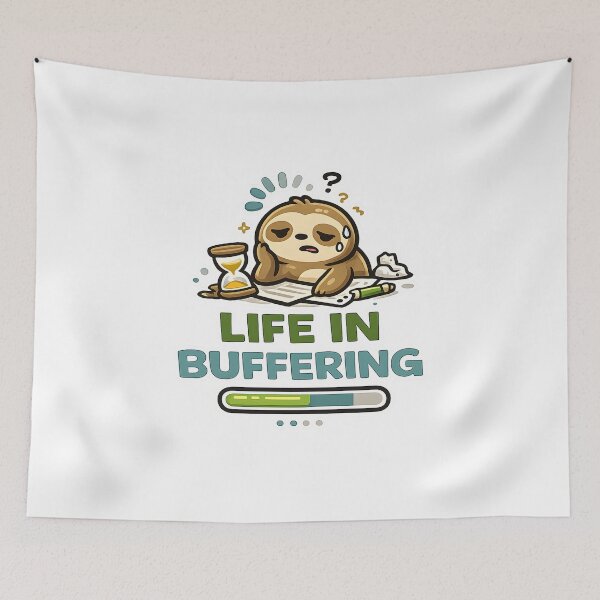 Item preview, Funny Slow Life Shirt Life In Buffering Lazy Humor Tee for Introverts designed and sold by Denik Daily Crisis.