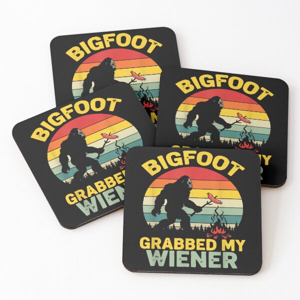 Item preview, Bigfoot Grabbed My Wiener Funny Sasquatch Camping Retro designed and sold by CCChillingfrog.