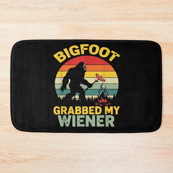 Item preview, Bigfoot Grabbed My Wiener Funny Sasquatch Camping Retro designed and sold by CCChillingfrog.