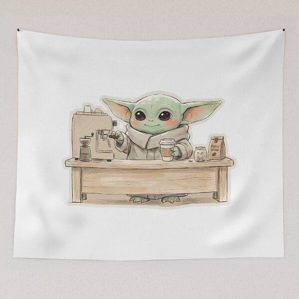 Item preview, BABY YODA BARISTA designed and sold by LIS AND MELIVERSO.