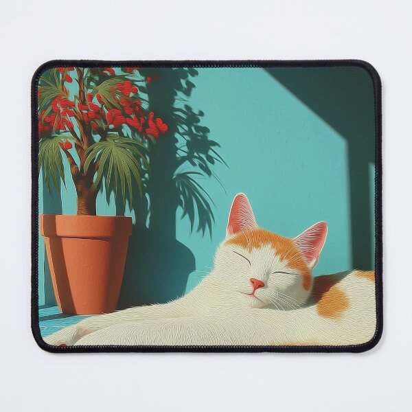Item preview, Relaxing Pool Cat Enjoying Sunshine Summer Kawaii Design designed and sold by Meow-Attitude.