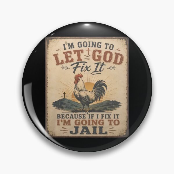 Item preview, Funny Christian Rooster Let God Fix It Retro Faith designed and sold by CCChillingfrog.