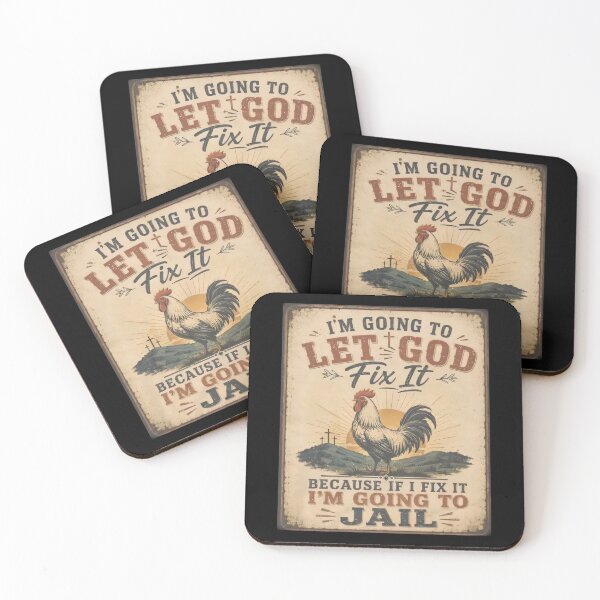 Item preview, Funny Christian Rooster Let God Fix It Retro Faith designed and sold by CCChillingfrog.