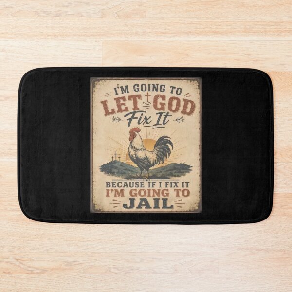 Item preview, Funny Christian Rooster Let God Fix It Retro Faith designed and sold by CCChillingfrog.