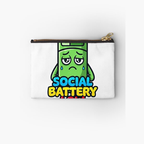 Item preview, Funny Social Energy Low Battery Character Humor Premium Tri-Blend T-Shirt designed and sold by gidget-gadget.