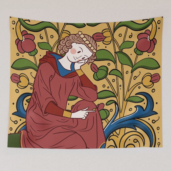 Item preview, Cute Medieval thinker Illustration designed and sold by MariOyama.