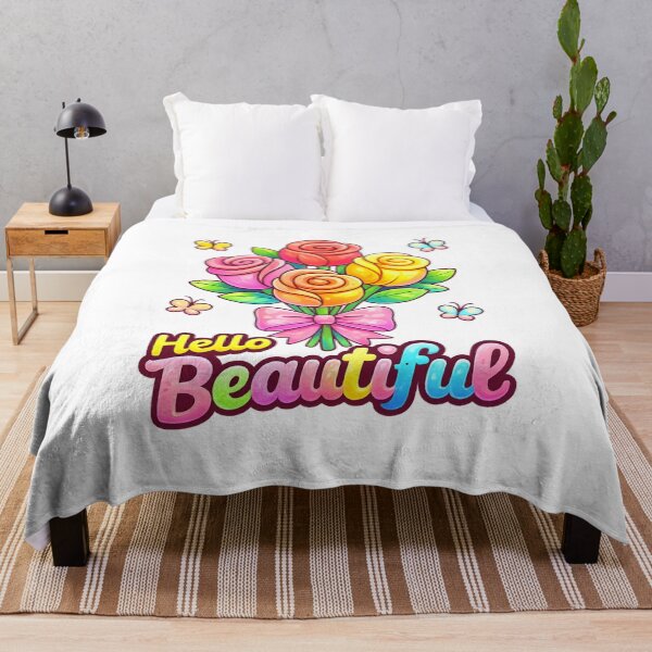 Item preview, Hello Beautiful Flower Retro Floral Graphic designed and sold by SoftSproutstu.