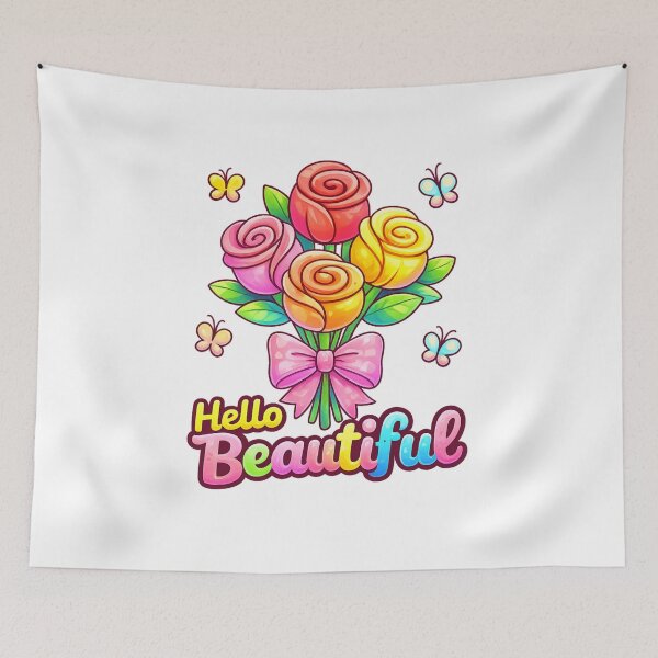 Item preview, Hello Beautiful Flower Retro Floral Graphic designed and sold by SoftSproutstu.