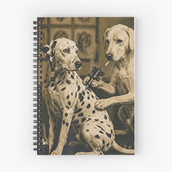 Item preview, Vintage Dalmatian Tattoo Artist - Retro Surreal Dog Art designed and sold by haitrieuic96.