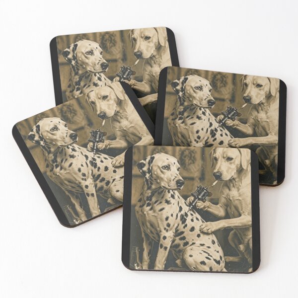 Item preview, Vintage Dalmatian Tattoo Artist - Retro Surreal Dog Art designed and sold by haitrieuic96.