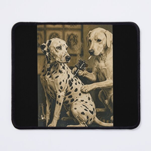 Item preview, Vintage Dalmatian Tattoo Artist - Retro Surreal Dog Art designed and sold by haitrieuic96.