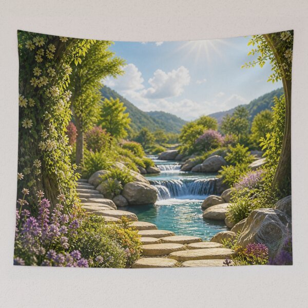 Item preview, Sunny Garden Waterfall designed and sold by ptabf25.