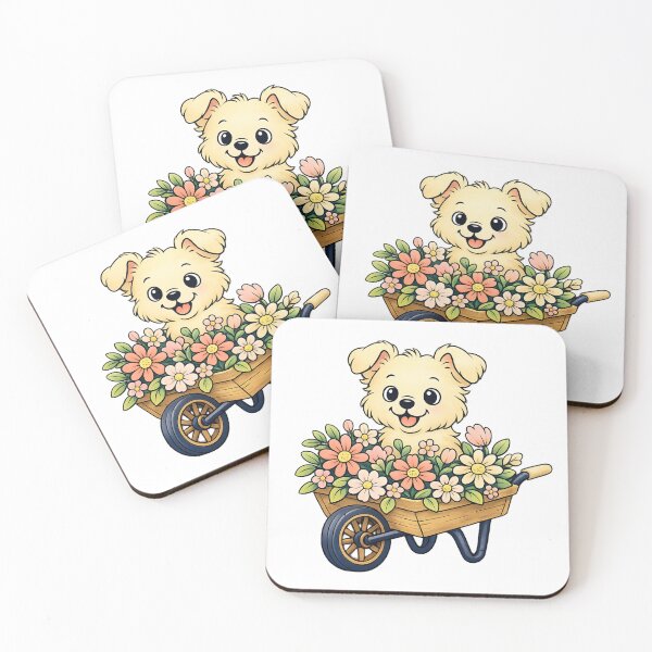 Item preview, Gráfico floral lindo de perro y flor para mascotas designed and sold by SoftSproutstu.